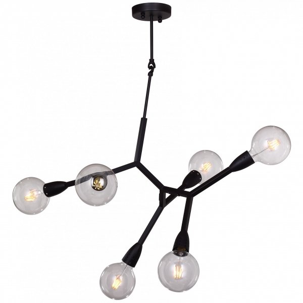 Люстра Polygon Chandelier 6 Black Черный Люстра Polygon Chandelier 6 Black Черный в Орле | Loft Concept