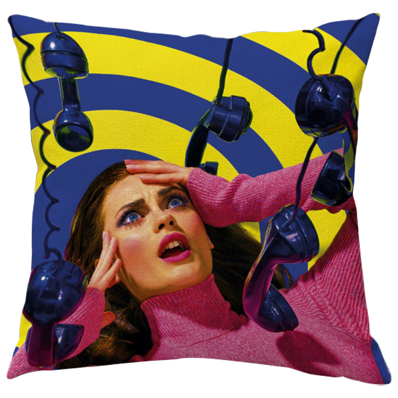 Декоративная подушка Seletti Cushion Phone Желтый Синий Розовый Декоративная подушка Seletti Cushion Phone Желтый Синий Розовый в Орле | Loft Concept