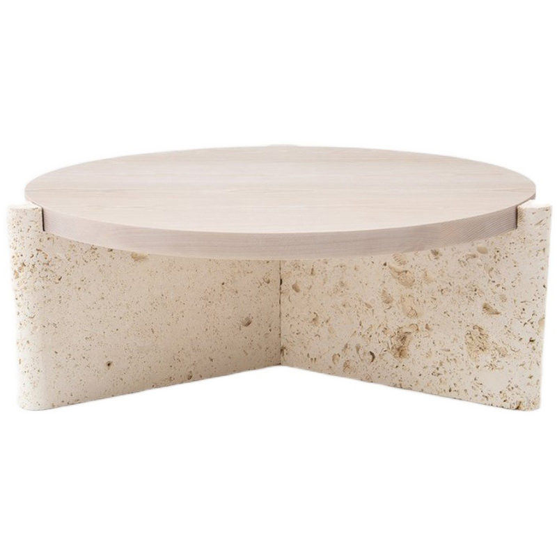Кофейный стол Isla Travertine Coffee Table Бежевый Кофейный стол Isla Travertine Coffee Table Бежевый в Орле | Loft Concept