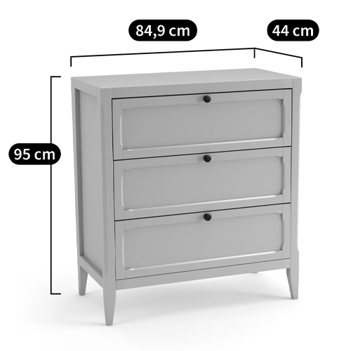 Комод с 3-мя ящиками серый Silva Grey Chest of Drawers Комод с 3-мя ящиками серый Silva Grey Chest of Drawers в Орле
