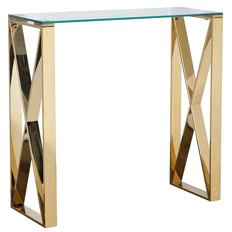 Консоль Golden Luxury II Console Золотой Прозрачное Стекло Консоль Golden Luxury II Console Золотой Прозрачное Стекло в Орле | Loft Concept