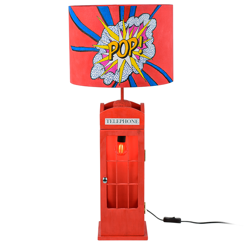 Настольная лампа Red Phone Booth Pop Lamp Красный Мульти Настольная лампа Red Phone Booth Pop Lamp Красный Мульти в Орле | Loft Concept