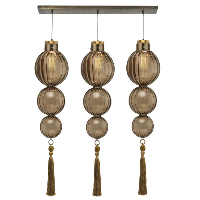 Люстра Heathfield Lighting - Medina Linear 3 Chandelier Хром Латунь Прозрачный Коричневый Голубой Люстра Heathfield Lighting - Medina Linear 3 Chandelier Хром Латунь Прозрачный Коричневый Голубой в Орле | Loft Concept