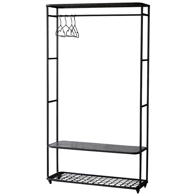 Рейл Braydon Industrial Metal Rust Clothes Rail Черный Дерево Серый в Орле | Loft Concept 