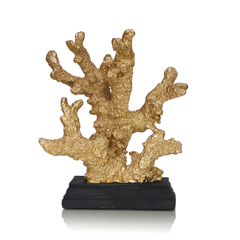 Статуэтка Golden Coral On A Stand Золотой Черный в Орле | Loft Concept 
