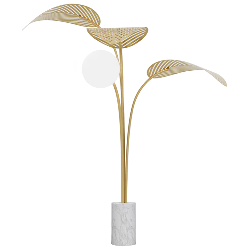 Торшер Palm Tree Light One Floor Lamp Золотой Белый Белый Мрамор Bianco Торшер Palm Tree Light One Floor Lamp Золотой Белый Белый Мрамор Bianco в Орле | Loft Concept