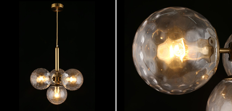 Люстра Bubble Glass с рельефным стеклом Люстра Bubble Glass с рельефным стеклом - Loft-Concept в Орле