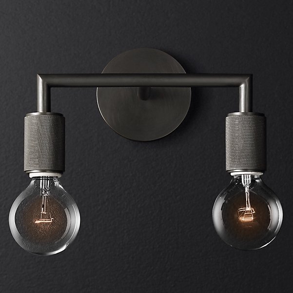 Бра RH Utilitaire Double Sconce Black Темная бронза Бра RH Utilitaire Double Sconce Black Темная бронза в Орле | Loft Concept