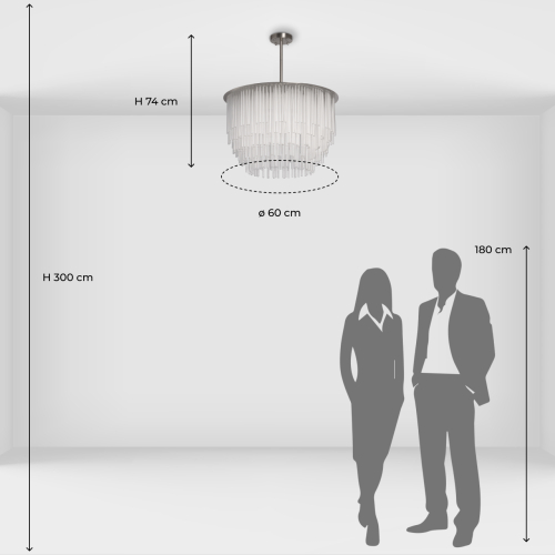 Люстра круглая с прозрачными стеклянными трубками Nembus в Орле