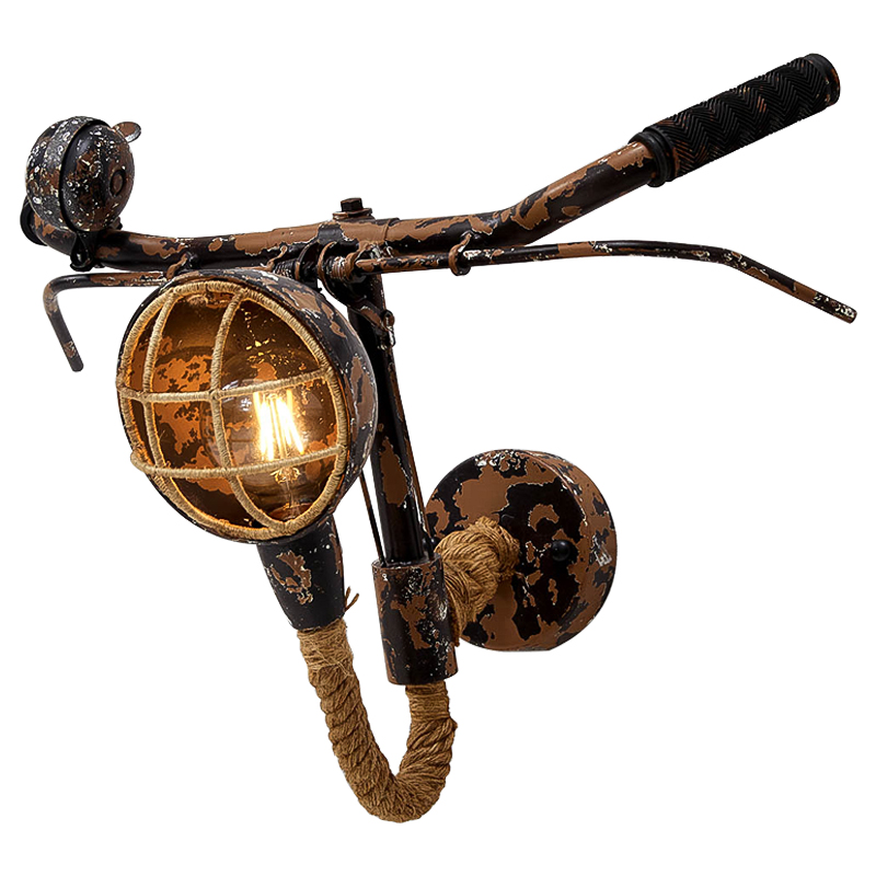 Бра Bicycle Handlebar Wall Lamp Коричневый Коричневый винтаж Бра Bicycle Handlebar Wall Lamp Коричневый Коричневый винтаж в Орле | Loft Concept