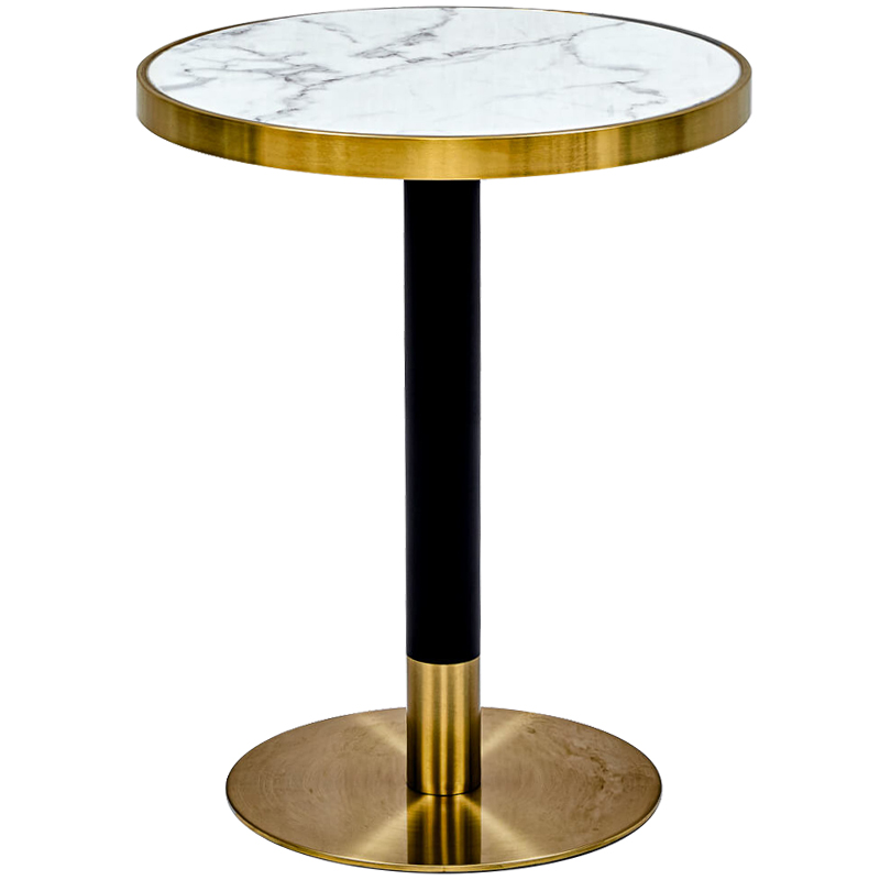 Обеденный стол Paco Dinner Table 60 Белый Глянцевое золото Черный Обеденный стол Paco Dinner Table 60 Белый Глянцевое золото Черный в Орле | Loft Concept