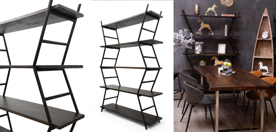 Стеллаж Industrial Zigzag Dark Wood Стеллаж Industrial Zigzag Dark Wood - Loft-Concept в Орле