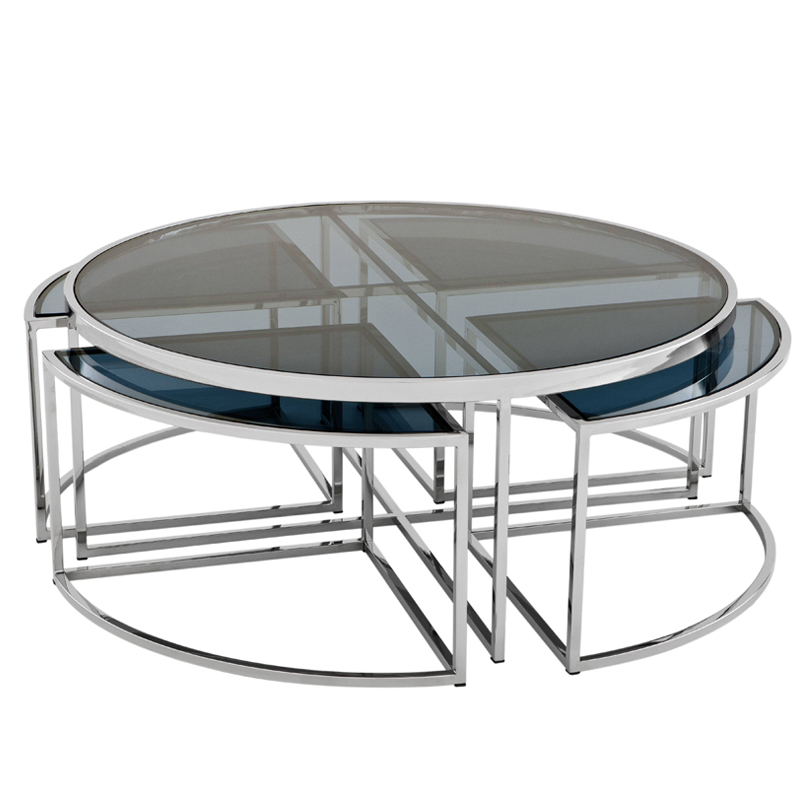 Кофейный стол Eichholtz Coffee Table Padova Stainless steel Нержавеющая сталь Стекло Смок Кофейный стол Eichholtz Coffee Table Padova Stainless steel Нержавеющая сталь Стекло Смок в Орле | Loft Concept
