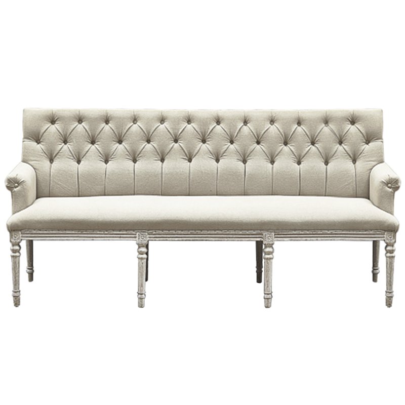 Диван Luxe Soho Dining Bench Sofa ivory ( слоновая кость ) Дерево Серый Диван Luxe Soho Dining Bench Sofa ivory ( слоновая кость ) Дерево Серый в Орле | Loft Concept
