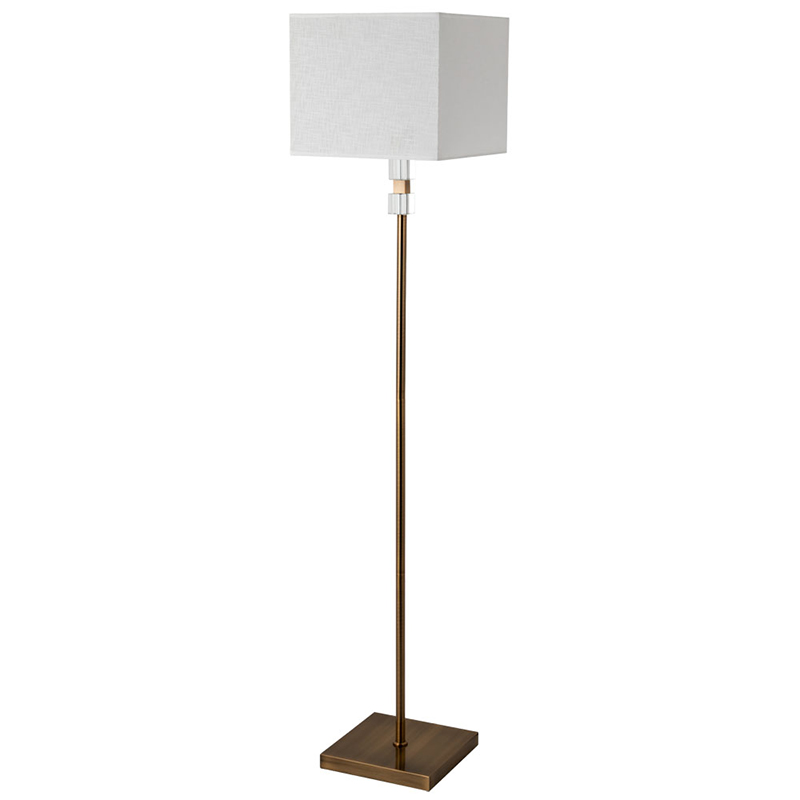 Торшер Tradonico Floor Lamp Brass Латунь Белый Прозрачный Торшер Tradonico Floor Lamp Brass Латунь Белый Прозрачный в Орле | Loft Concept