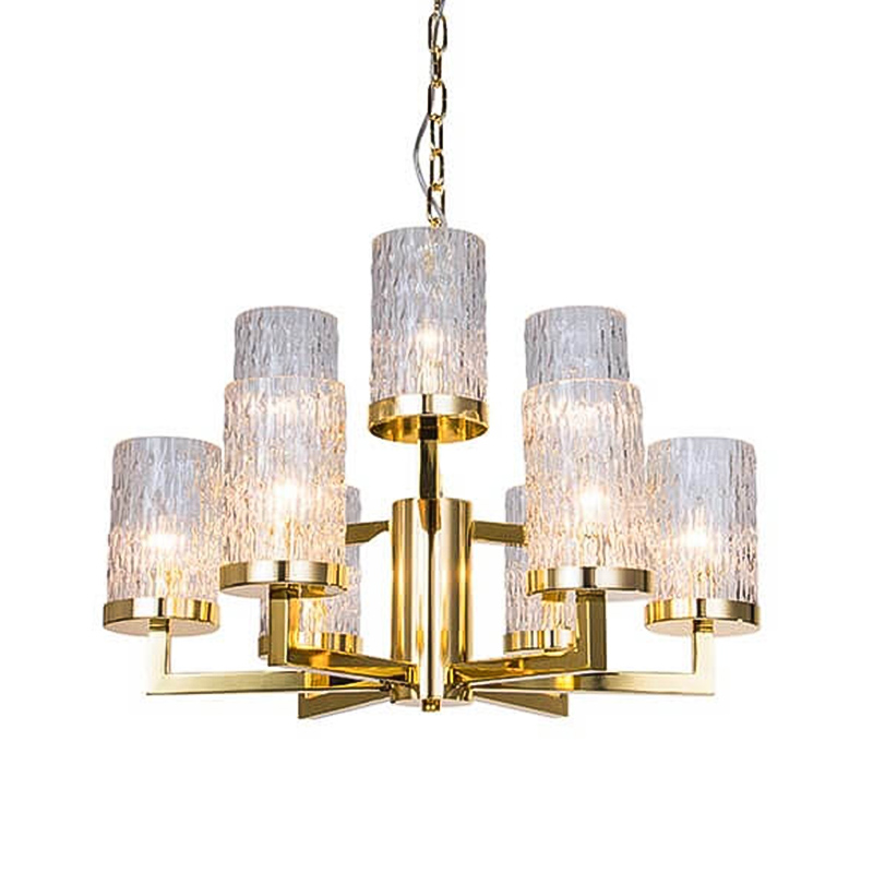Люстра Estebe Glass Gold Chandelier 9 Прозрачный Золотой Люстра Estebe Glass Gold Chandelier 9 Прозрачный Золотой в Орле | Loft Concept