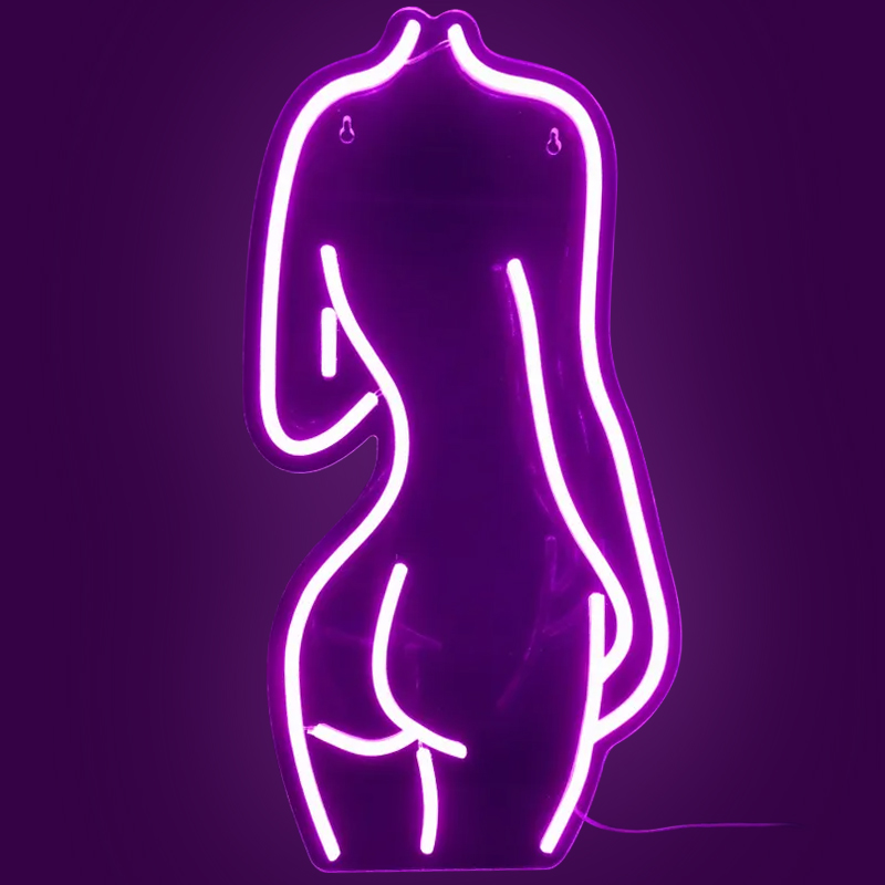Неоновая настенная лампа Silhouette Neon Wall Lamp Сиреневый Неоновая настенная лампа Silhouette Neon Wall Lamp Сиреневый в Орле | Loft Concept