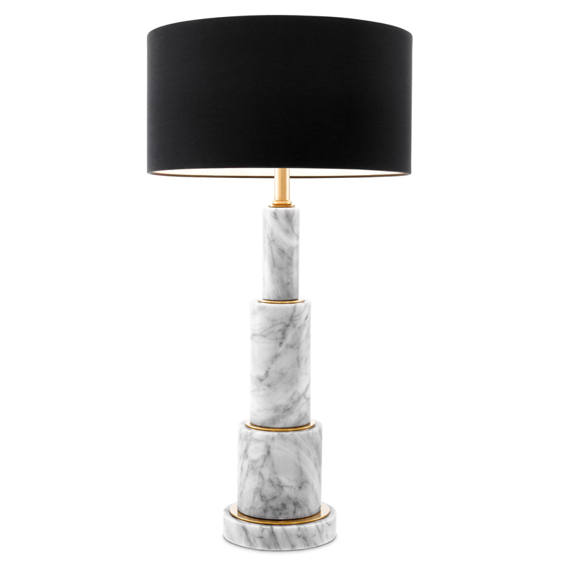 Настольная лампа Eichholtz Table Lamp Dax Белый Мрамор Bianco Черный Глянцевое золото Настольная лампа Eichholtz Table Lamp Dax Белый Мрамор Bianco Черный Глянцевое золото в Орле | Loft Concept
