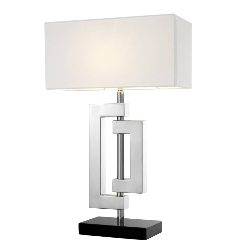 Настольная лампа Eichholtz Table Lamp Leroux stainless steel Белый Нержавеющая сталь Черный Настольная лампа Eichholtz Table Lamp Leroux stainless steel Белый Нержавеющая сталь Черный в Орле | Loft Concept