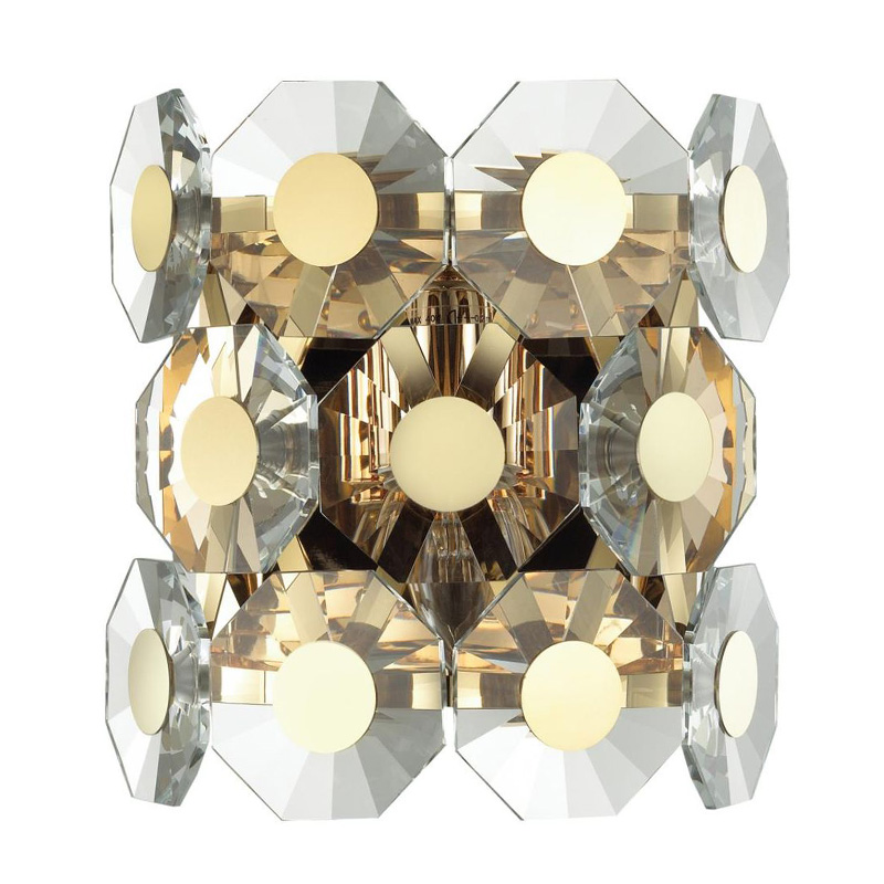 Бра Crystal Octagons Gold Золотой Прозрачное Стекло Бра Crystal Octagons Gold Золотой Прозрачное Стекло в Орле | Loft Concept