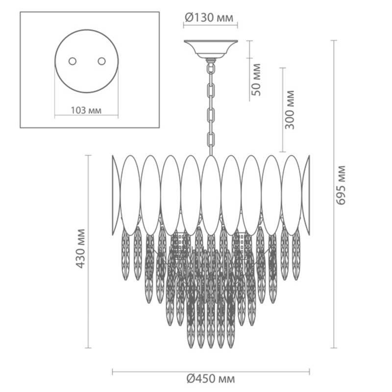 Люстра KEBO KING CHANDELIER four cascades D 45 Люстра KEBO KING CHANDELIER four cascades D 45 в Орле
