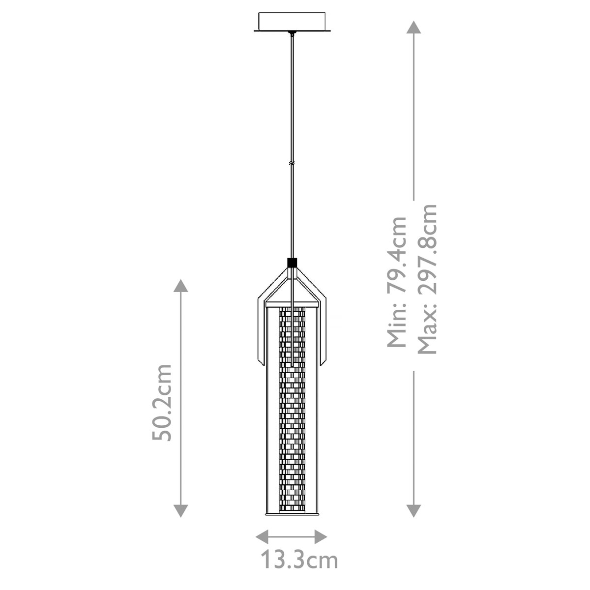 Подвесной светильник хромированного цвета с прозрачным цилиндрическим стеклянным плафоном Eurofase в Орле