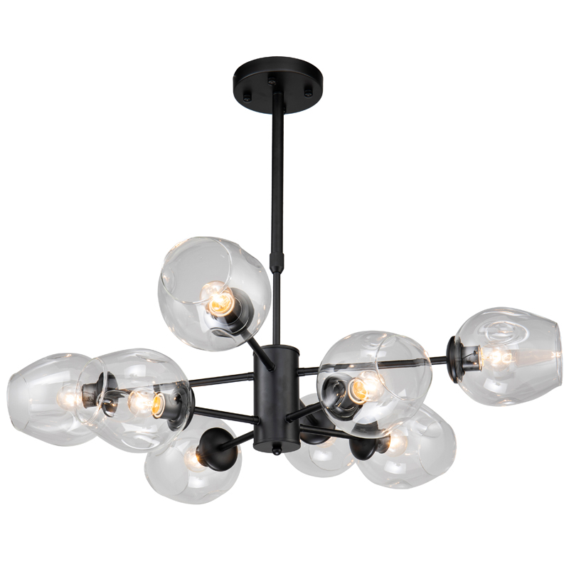 Люстра Branching Bubble Chandelier black 8 Черный Прозрачный Люстра Branching Bubble Chandelier black 8 Черный Прозрачный в Орле | Loft Concept