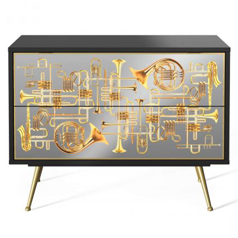 Комод Seletti Chest of Two Drawers Trumpets Золотой Черный Золотой Шампань Комод Seletti Chest of Two Drawers Trumpets Золотой Черный Золотой Шампань в Орле | Loft Concept