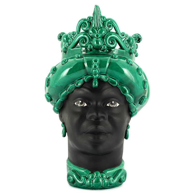 Ваза VASE MORO LADY MED. MAT Черный Малахит (зеленый) Ваза VASE MORO LADY MED. MAT Черный Малахит (зеленый) в Орле | Loft Concept