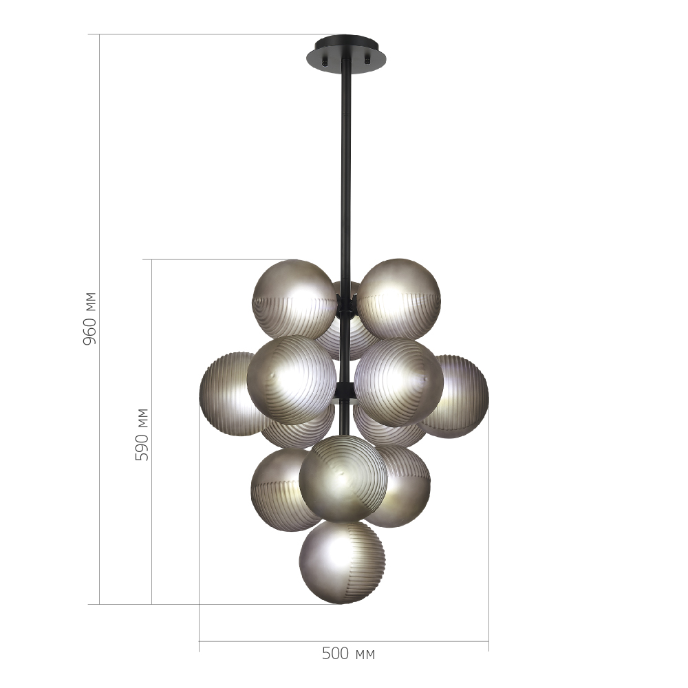 Люстра в форме виноградой грозди Inflorescence в Орле