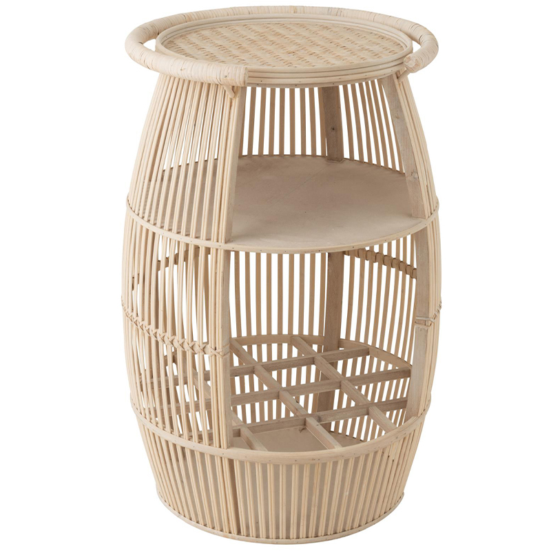 Круглый приставной стол из ротанга Lowe Wicker Side Table Бежевый Круглый приставной стол из ротанга Lowe Wicker Side Table Бежевый в Орле | Loft Concept