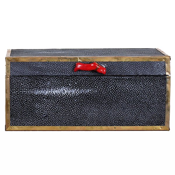 Шкатулка из ската Black Caviar Red Coral Шкатулка из ската Black Caviar Red Coral в Орле | Loft Concept
