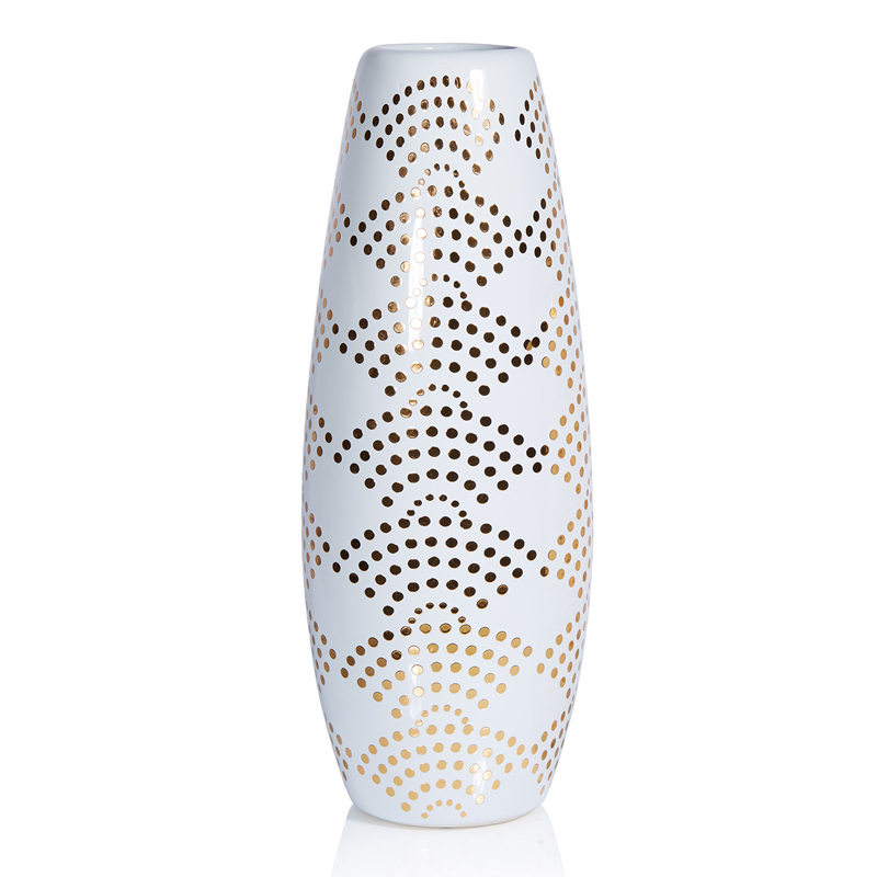 Ваза Amory Vase gold dots Золотой Белый Ваза Amory Vase gold dots Золотой Белый в Орле | Loft Concept