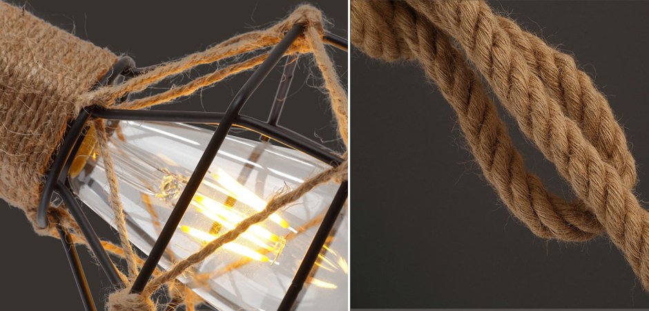 Подвесной светильник LOFT ROPE CHANDELIER CAGE Mono Подвесной светильник LOFT ROPE CHANDELIER CAGE Mono - Loft-Concept в Орле