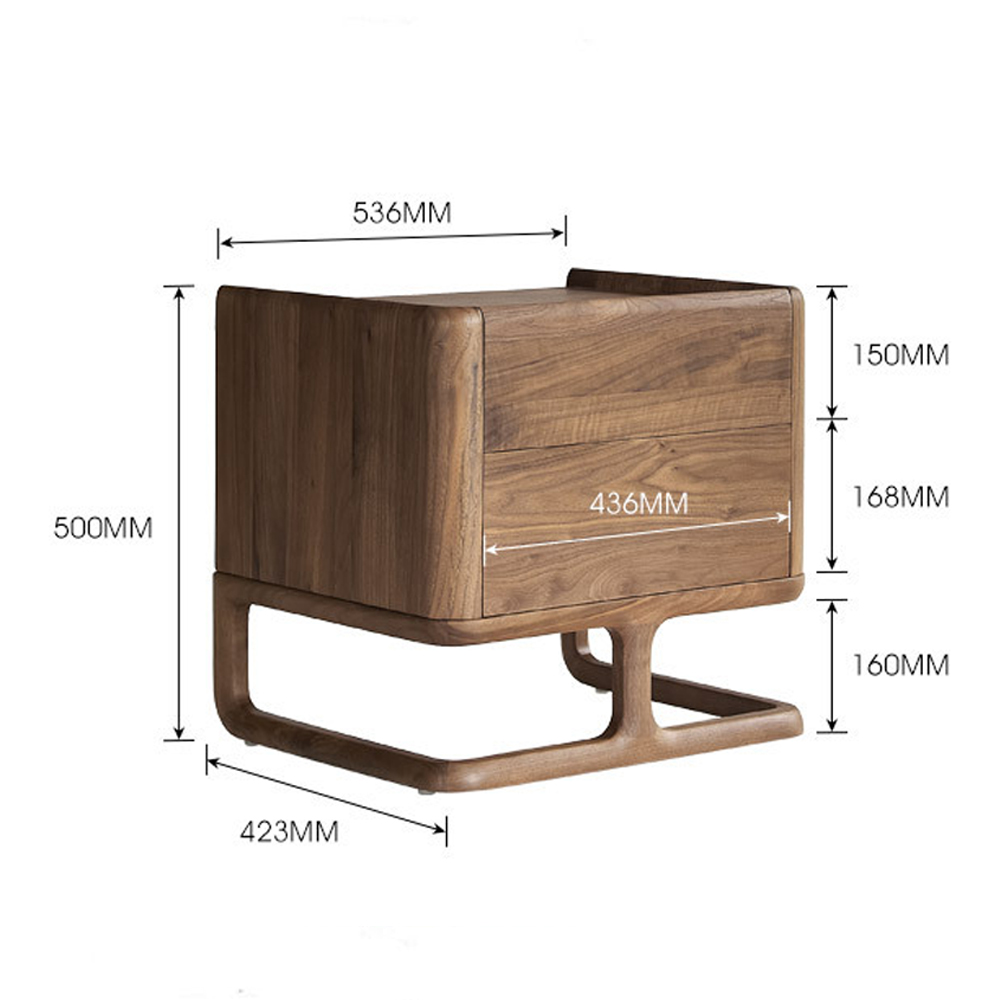 Прикроватный деревянный столик с 2-мя ящиками Moon Walnut Furniture Прикроватный деревянный столик с 2-мя ящиками Moon Walnut Furniture в Орле