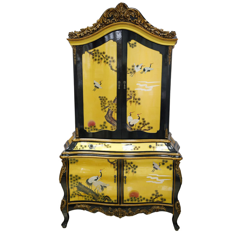 Китайский шкаф Grus cabinet Черный Золотой Китайский шкаф Grus cabinet Черный Золотой в Орле | Loft Concept