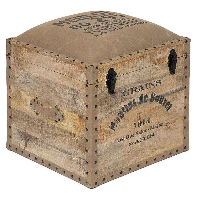 Пуф-сундук Vintage Pouf Chest mango tree Древесина Пуф-сундук Vintage Pouf Chest mango tree Древесина в Орле | Loft Concept