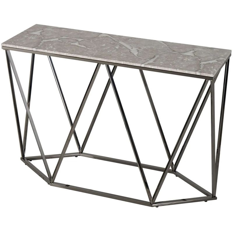 Консоль Kovaldzhi Collection Frame Geometry Dark Chrome Бежево-серый Белый Мрамор Bianco Темный хром Консоль Kovaldzhi Collection Frame Geometry Dark Chrome Бежево-серый Белый Мрамор Bianco Темный хром в Орле | Loft Concept