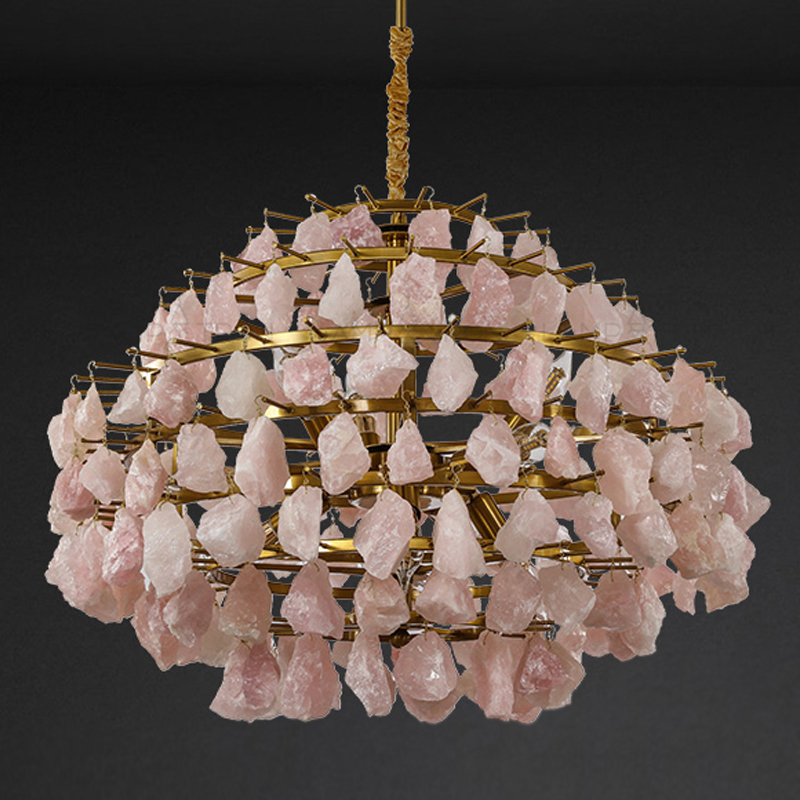 Hardis Pink stone Chandelier 65 Латунь Дымчатая Роза Hardis Pink stone Chandelier 65 Латунь Дымчатая Роза в Орле | Loft Concept