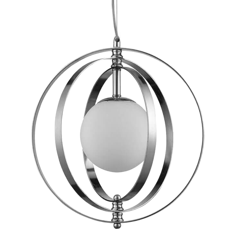 Светильник Satellite Three Rings Chrome Белое матовое стекло Хром Светильник Satellite Three Rings Chrome Белое матовое стекло Хром в Орле | Loft Concept