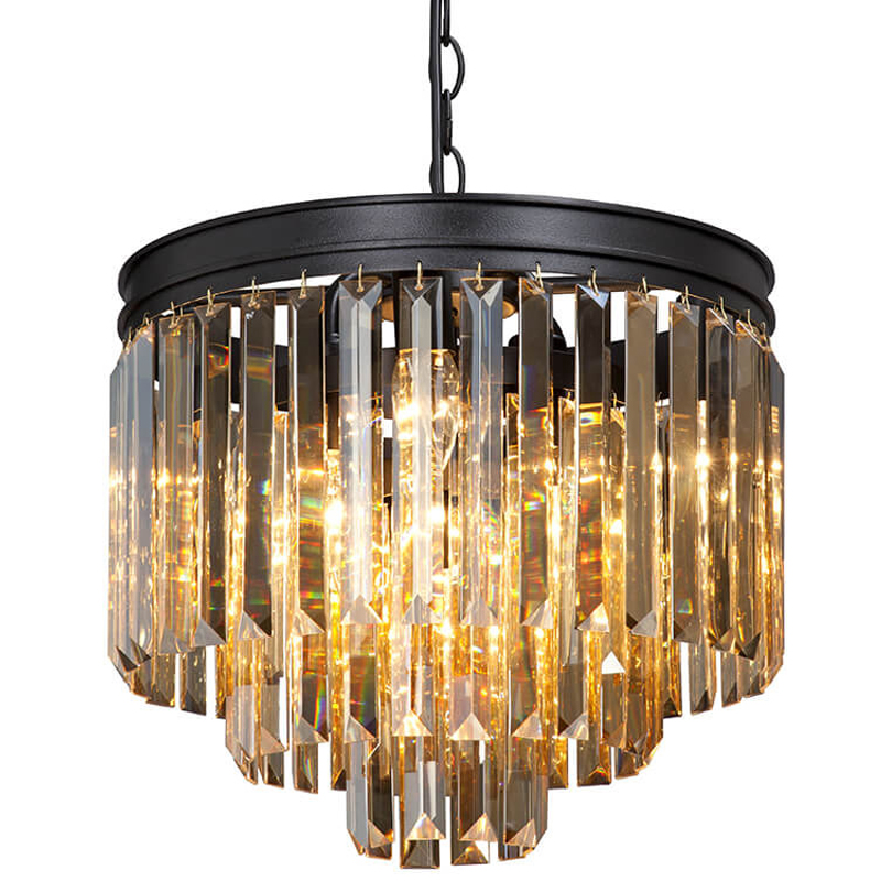 Люстра ODEON Amber GLASS 3-TIER Black Янтарное стекло D 36 Черный матовый Люстра ODEON Amber GLASS 3-TIER Black Янтарное стекло D 36 Черный матовый в Орле | Loft Concept
