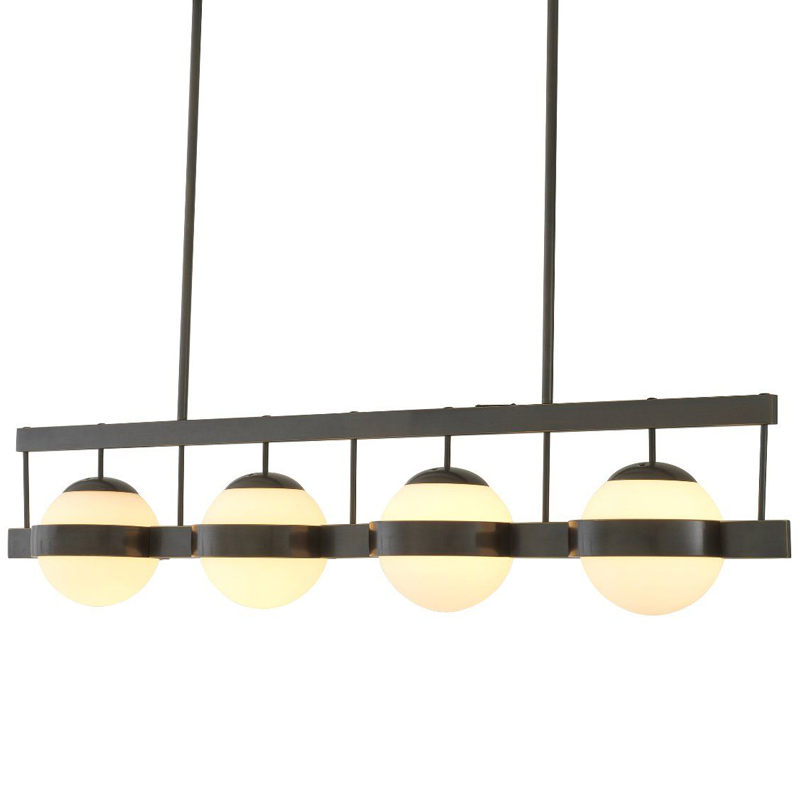 Люстра Eichholtz Chandelier Biba Bronze Темная бронза Белое матовое стекло Люстра Eichholtz Chandelier Biba Bronze Темная бронза Белое матовое стекло в Орле | Loft Concept