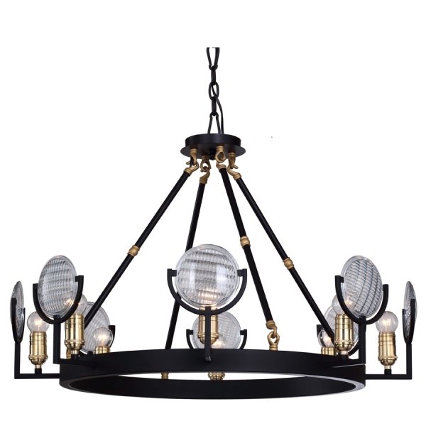 Люстра RH Gaslight Lens Chandelier 8 Черный Люстра RH Gaslight Lens Chandelier 8 Черный в Орле | Loft Concept
