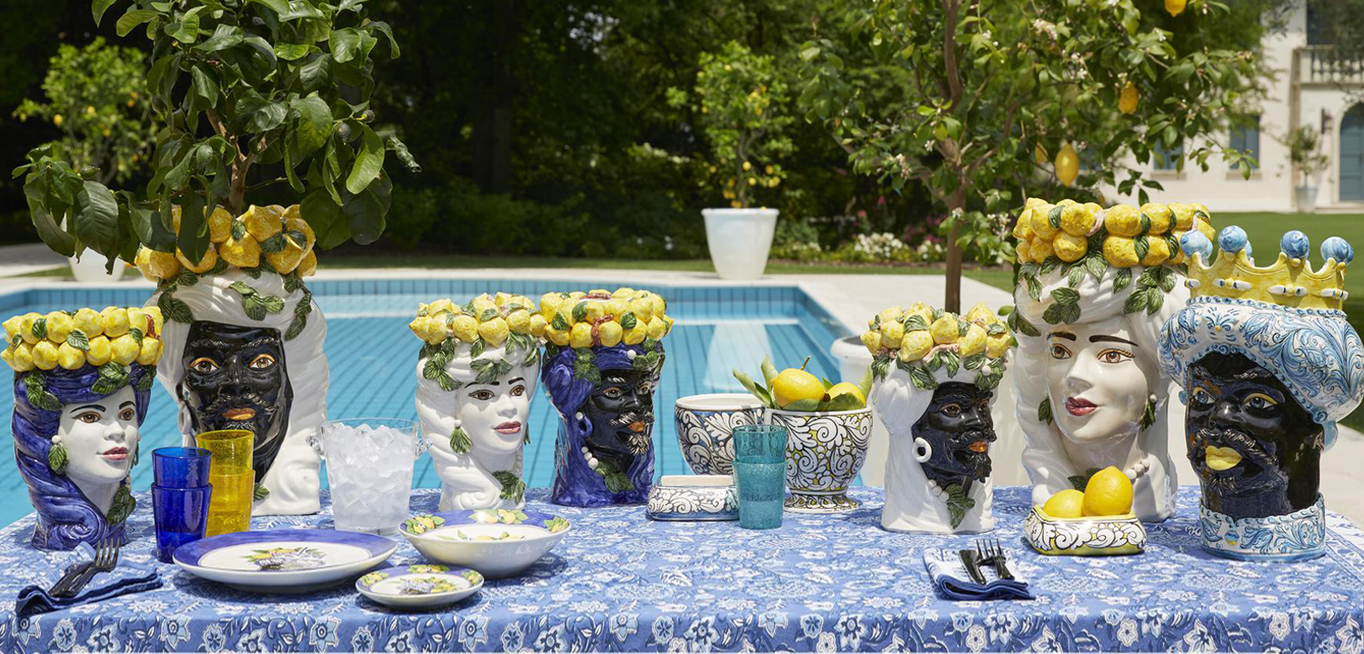 Тарелка Abhika PLATE MORO HEAD SMALL D 15,5 Blue - фото №1