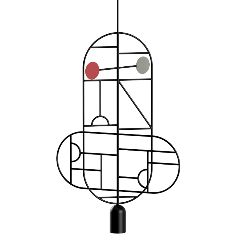 Подвесной Светильник Lines & Dots Home Adventures LD10 Черный матовый Красный в Орле | Loft Concept 