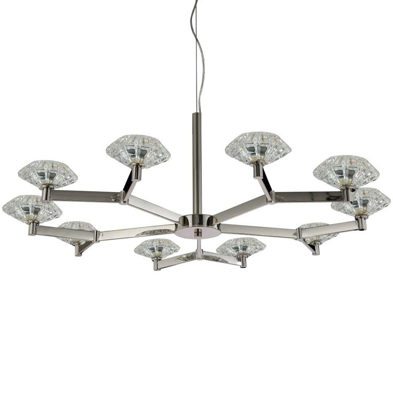 Люстра Yerker Chandelier Nickel 10 Никель Прозрачный Люстра Yerker Chandelier Nickel 10 Никель Прозрачный в Орле | Loft Concept