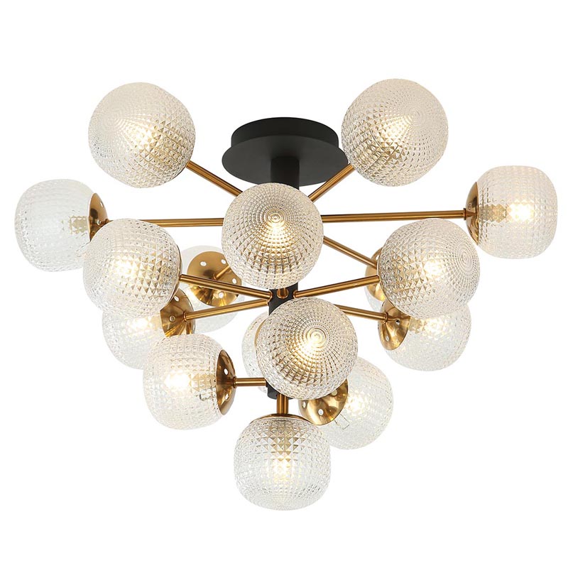 Потолочный светильник Barrett Ceiling Lamp matt Белое матовое стекло Латунь Потолочный светильник Barrett Ceiling Lamp matt Белое матовое стекло Латунь в Орле | Loft Concept