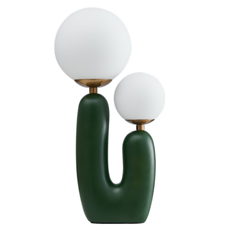 Настольная лампа Oo Lamp Green Белое матовое стекло Зеленый Настольная лампа Oo Lamp Green Белое матовое стекло Зеленый в Орле | Loft Concept