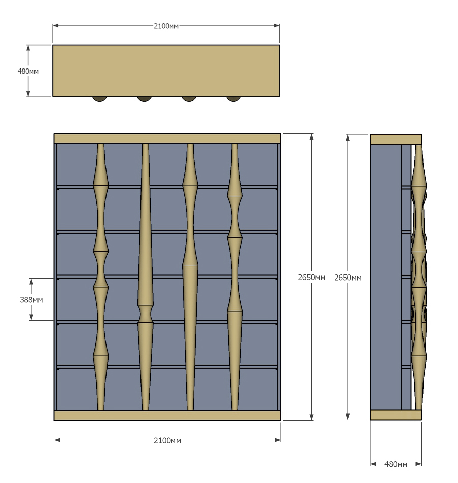 Стеллаж Oak Columns & Blue Стеллаж Oak Columns & Blue в Орле