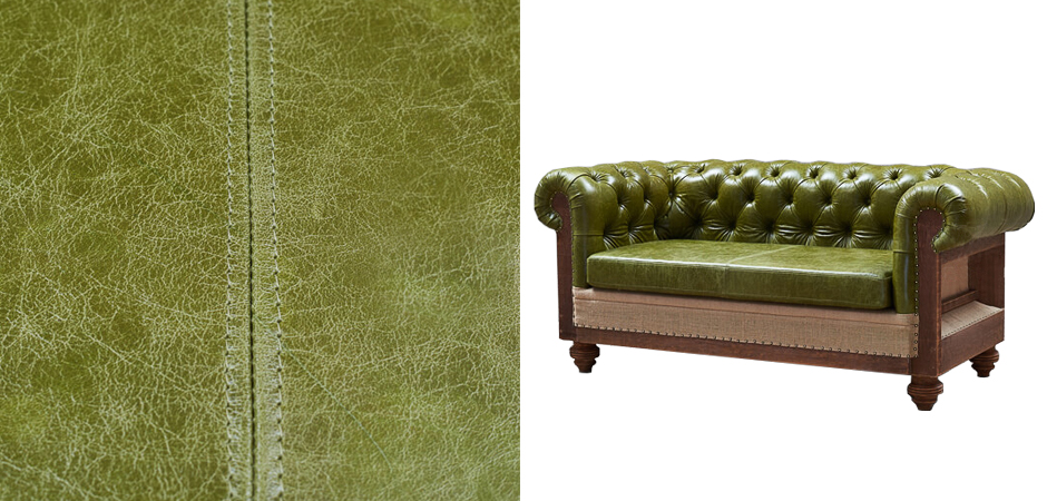 Диван Deconstructed Chesterfield Sofa double green leather Диван Deconstructed Chesterfield Sofa double green leather - Loft-Concept в Орле